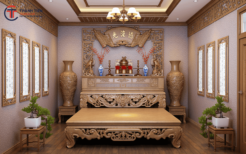 Thành Tiến Construction – Đơn vị thiết kế thi công nội thất phòng thờ tại Bình Định