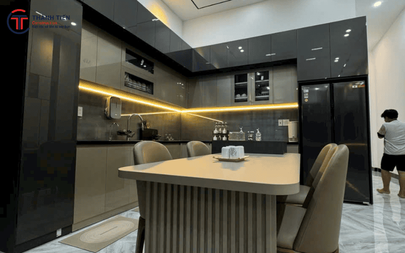 Hình ảnh thực tế thi công nội thất phòng bếp của Thành Tiến