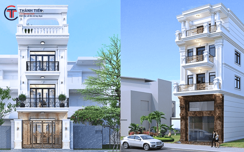 Nhà phố tân cổ điển mang vẻ đẹp sang trọng và đẳng cấp với các chi tiết kiến ​​trúc tinh tế
