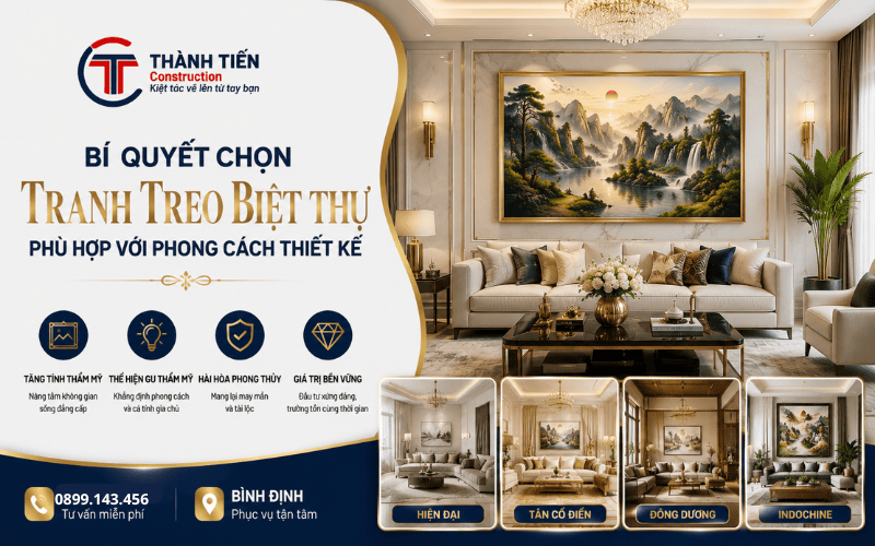 Bí quyết chọn tranh treo biệt thự phù hợp với phong cách thiết kế