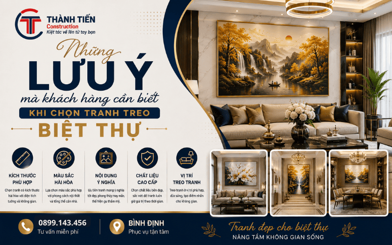 Những lưu ý mà khách hàng cần biết khi chọn tranh treo biệt thự