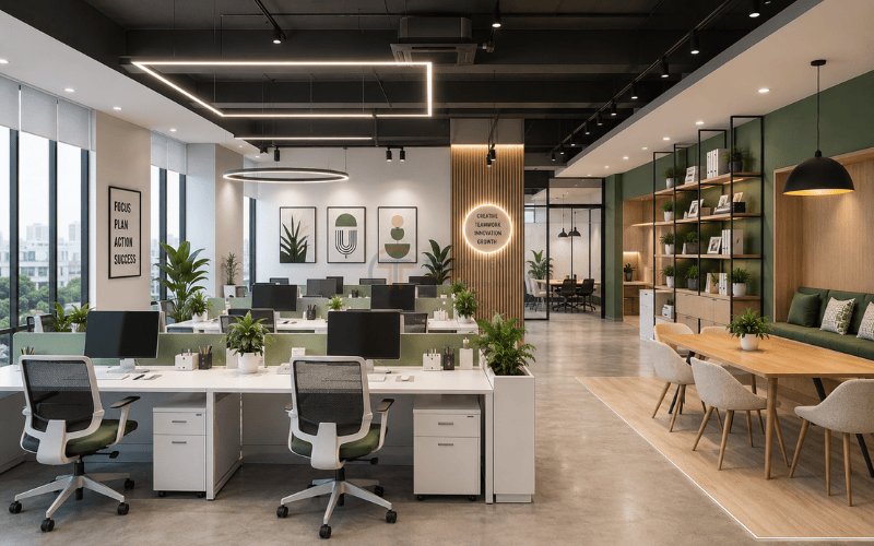 Khi lựa chọn phong cách thiết kế nội thất văn phòng, nên cân nhắc diện tích, số lượng nhân viên, tính chất công việc, ngân sách và hình ảnh thương hiệu