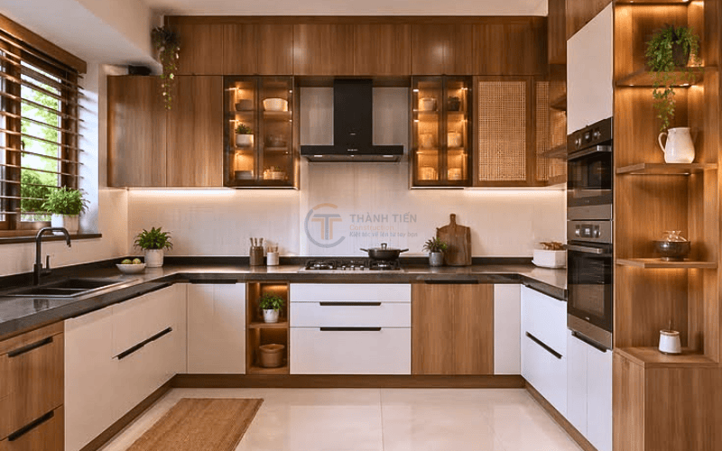 Tủ bếp chữ U hiện đại