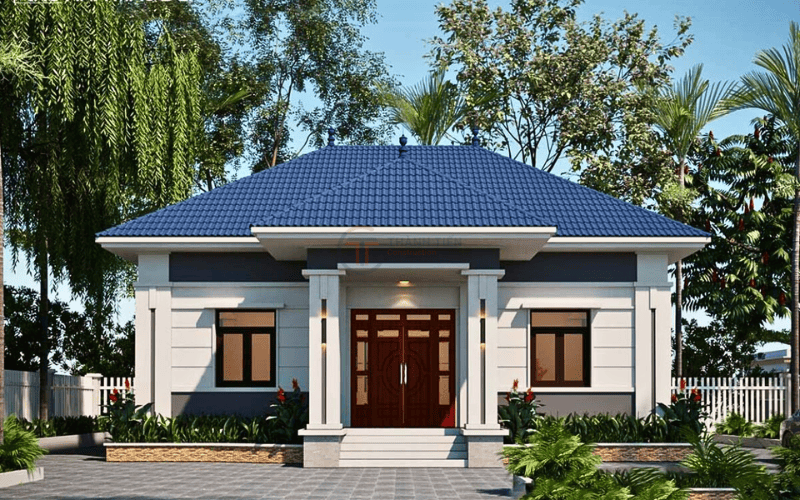 Hệ mái Nhật có độ dốc vừa phải giúp nước mưa thoát tương đối nhanh