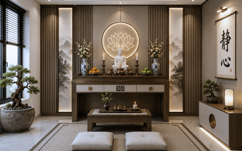 Những mẫu phòng thờ đẹp tại Phù Cát được ưa chuộng