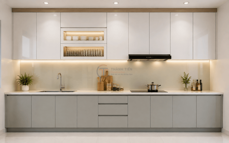 Thiết kế nhà bếp cấp 4 80m2 nên chọn kiểu tủ nào