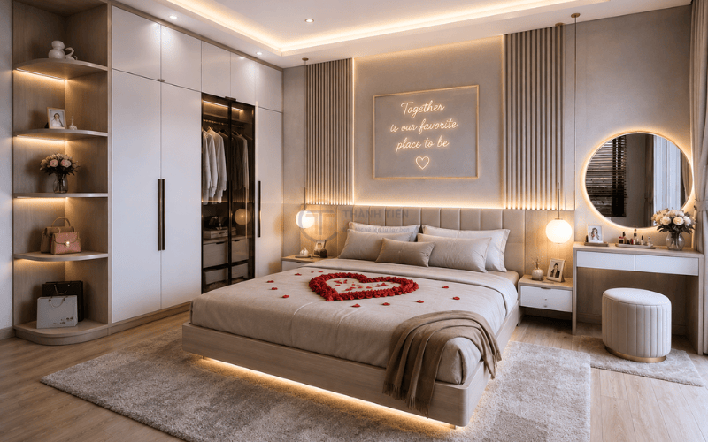 Phòng ngủ tân hôn nên thiết kế theo phong cách