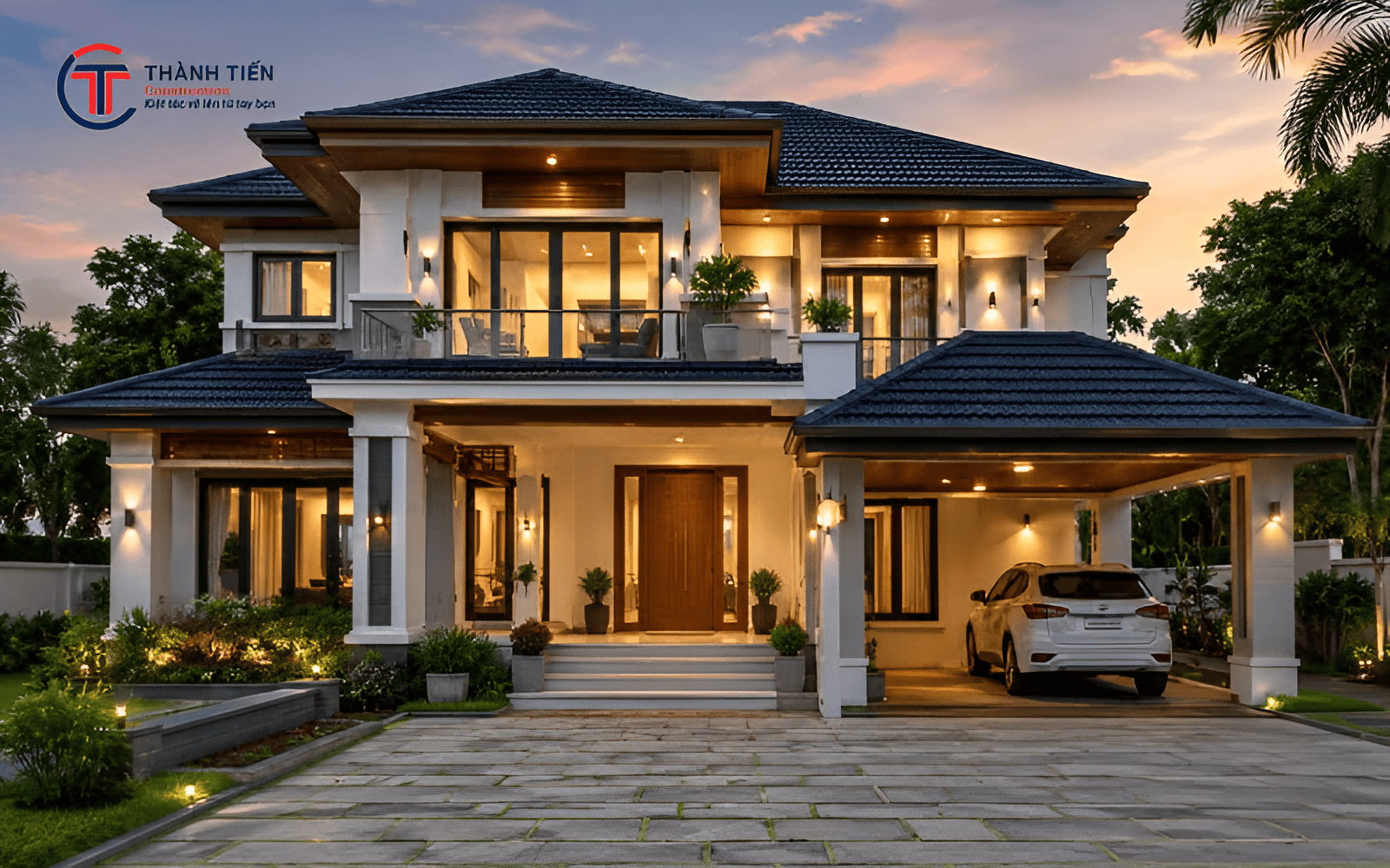 Thiết kế nhà biệt thự 2 tầng mang lại nhiều lợi ích về không gian và khả năng phân chia công năng