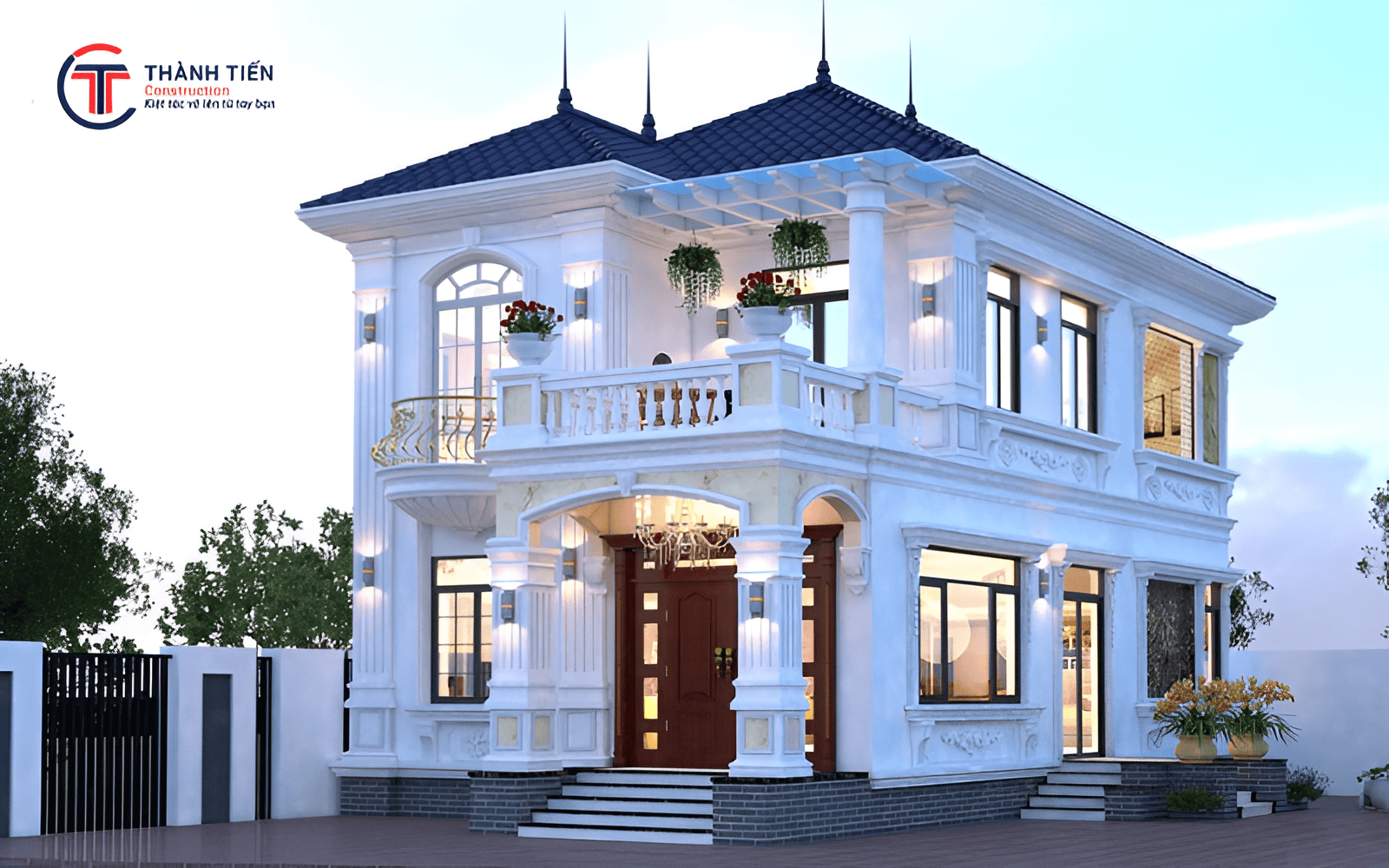 Chi phí thiết kế và xây dựng nhà biệt thự 2 tầng