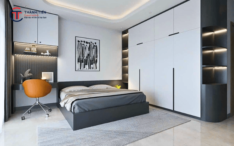 Phòng ngủ tối giản mang đến vẻ đẹp gọn gàng, hiện đại và thoải mái, phù hợp với nhiều diện tích