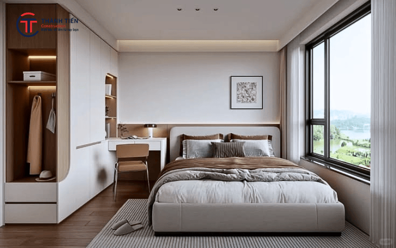 Bố trí nội thất phòng ngủ tối giản